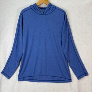 Stio Blue Heathered Long Sleeve Hooded Pullover Mens XXL Gorpcore Outdoor Light